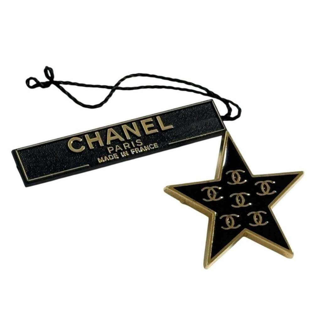 CHANEL Authentic Black Logo Brooch - Picture 10 of 10